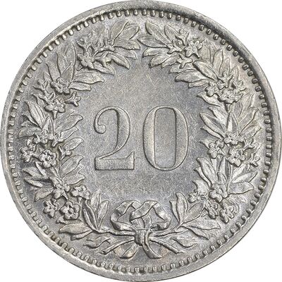 سکه 20 راپن 1970 دولت فدرال - AU55 - سوئیس