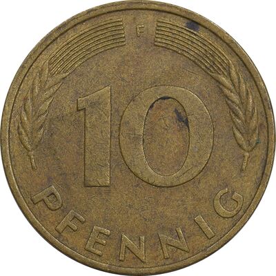 سکه 10 فینیگ 1973F جمهوری فدرال - EF45 - آلمان