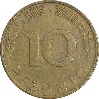 سکه 10 فینیگ 1990A جمهوری فدرال - EF45 - آلمان