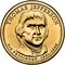 1 دلار توماس جفرسون - USA 1 Dollar copper coin - Presidential - Thomas Jefferson