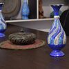 گلدان میناکاری طرح اسلیمی و ختایی - 25 سانتی در چیدمان