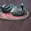 ظرف سفالی پتینه مدل ماهی دم کج در چیدمان