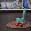 ظرف سفالی پتینه مدل بز در چیدمان منزل