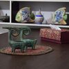 جاشمعی سفالی پتینه مدل بز شاخ پیچان در چیدمان