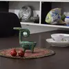 جاشمعی سفالی پتینه مدل بز شاخ پیچان در چیدمان