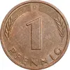 سکه 1 فینیگ 1977D جمهوری فدرال - AU50 - آلمان