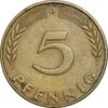 سکه 5 فینیگ 1950D جمهوری فدرال - EF45 - آلمان