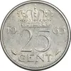 سکه 25 سنت 1963 یولیانا - AU58 - هلند