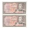 اسکناس 20 ریال (انصاری - مهران) ریال باز - جفت - AU55 - محمد رضا شاه