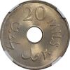 سکه 20 میل 1927 قیمومت بریتانیا - MS65 - فلسطین سکه 20 میل 1927 قیمومت بریتانیا - MS65 - فلسطین