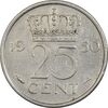 سکه 25 سنت 1950 یولیانا - EF45 - هلند