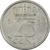 سکه 25 سنت 1950 یولیانا - EF45 - هلند