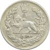 سکه 2000 دینار 1323 (سورشارژ روی 2) تصویری - VF25 - مظفرالدین شاه