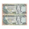 اسکناس 50 سنت 2001 الیزابت دوم - جفت - UNC64 - باهاما