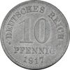 سکه 10 فینیگ 1917 ویلهلم دوم - EF40 - آلمان