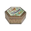 جعبه خاتم کاری طرح گل و مرغ - 051340 جعبه خاتم کاری طرح گل و مرغ - 051340