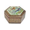 جعبه خاتم کاری طرح گل و مرغ - 051341 جعبه خاتم کاری طرح گل و مرغ - 051341