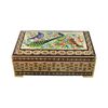 جعبه خاتم کاری طرح گل و مرغ - 051342 جعبه خاتم کاری طرح گل و مرغ - 051342