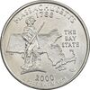 سکه کوارتر دلار 2000P ایالتی (ماساچوست) - AU - آمریکا
