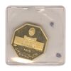مدال طلا 5 گرمی بانک ملی - هشت ضلعی با پلمپ - PF66 - محمد رضا شاه