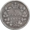 سکه 5 سنت 1897 ویکتوریا - VF35 - کانادا