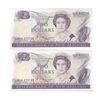 اسکناس 2 دلار بدون تاریخ (1985-1989) الیزابت دوم - STR - جفت - UNC64 - نیوزیلند