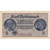 اسکناس 5 مارک بدون تاریخ (1940-1945) رایش سوم - شماره سریال 7 رقمی - تک - AU - آلمان