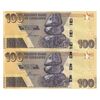 اسکناس 100 دلار 2020 جمهوری - جفت - UNC62 - زیمبابوه