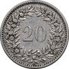 سکه 20 راپن 1884 دولت فدرال - VF35 - سوئیس