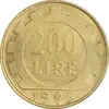 سکه 200 لیره 1995 جمهوری - چرخ دنده - MS61 - ایتالیا