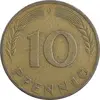 سکه 10 فینیگ 1950D جمهوری فدرال - EF45 - آلمان