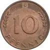 سکه 10 فینیگ 1950G جمهوری فدرال - EF45 - آلمان