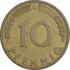 سکه 10 فینیگ 1950G جمهوری فدرال - EF40 - آلمان
