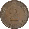 سکه 2 فینیگ 1962G جمهوری فدرال - EF45 - آلمان