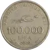 سکه 100000 لیر 2000 جمهوری - هفتاد و پنجمین سالگرد جمهوری ترکیه - EF40 - ترکیه