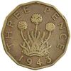 سکه 3 پنس 1943 جرج ششم - EF40 - انگلستان