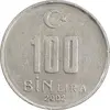 سکه 100000 لیر 2002 جمهوری - AU50 - ترکیه