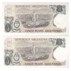 اسکناس 5 پزو بدون تاریخ (1983-1984) جمهوری فدرال - PCL, JCGS - جفت - UNC65 - آرژانتین