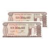 اسکناس 10 دلار بدون تاریخ (1966-1992) جمهوری - جفت - UNC64 - گویان