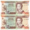 اسکناس 20 دلار 2020 الیزابت دوم - جفت - UNC63 - بلیز