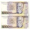 اسکناس 1000 کروزادو نووو بدون تاریخ(1989) جمهوری فدراتیو - MFN, EAC - سری B - جفت - UNC65 - برزیل