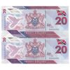 اسکناس 20 دلار 2020 جمهوری - جفت - UNC65 - ترینیداد و توباگو