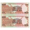 اسکناس 20000 کوردوبا 1987 جمهوری - چاپ مجدد روی 20 کوردوبا - جفت - UNC65 - نیکاراگوئه