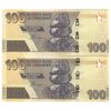 اسکناس 100 دلار 2020 جمهوری - جفت - UNC64 - زیمبابوه