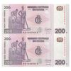 اسکناس 200 فرانک 2022 جمهوری دموکراتیک - جفت - UNC65 - کنگو
