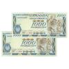 اسکناس 1000 فرانک 1988 جمهوری - جفت - UNC62 - رواندا