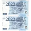 اسکناس 1 پوند بریتانیا 2022 الیزلبت دوم - هفتادمین سالگرد جلوس ملکه - جفت - UNC64 - انگلستان