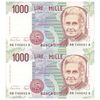اسکناس 1000 لیر 1990 (مونته‌سوری) جمهوری - جفت - UNC66 - ایتالیا