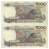 اسکناس 5000 روپیه 1992 جمهوری - جفت - UNC63 - اندونزی