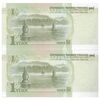 اسکناس 1 یوآن 1999 جمهوری خلق - جفت - UNC65 - چین (ژونگوئو)